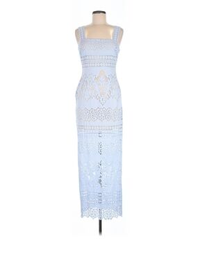 Venus Light Blue Lace Maxi Dress with Straps